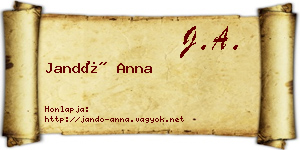 Jandó Anna névjegykártya