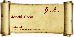 Jandó Anna névjegykártya