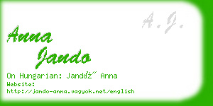 anna jando business card